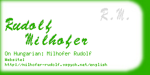 rudolf milhofer business card